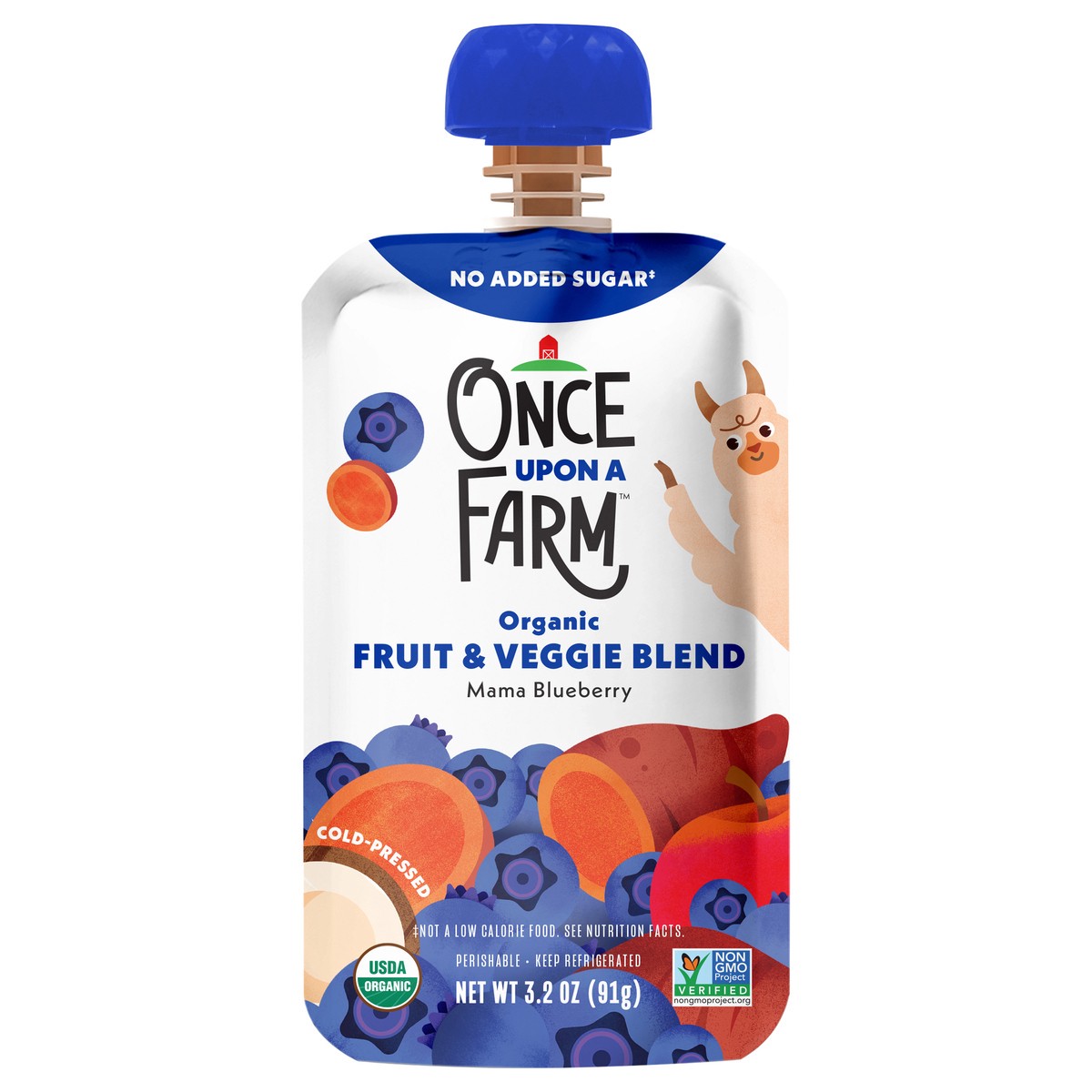 slide 1 of 12, Once Upon a Farm Mama Blueberry Organic Kids Snack Pouch, 3.2oz, 3.2 oz