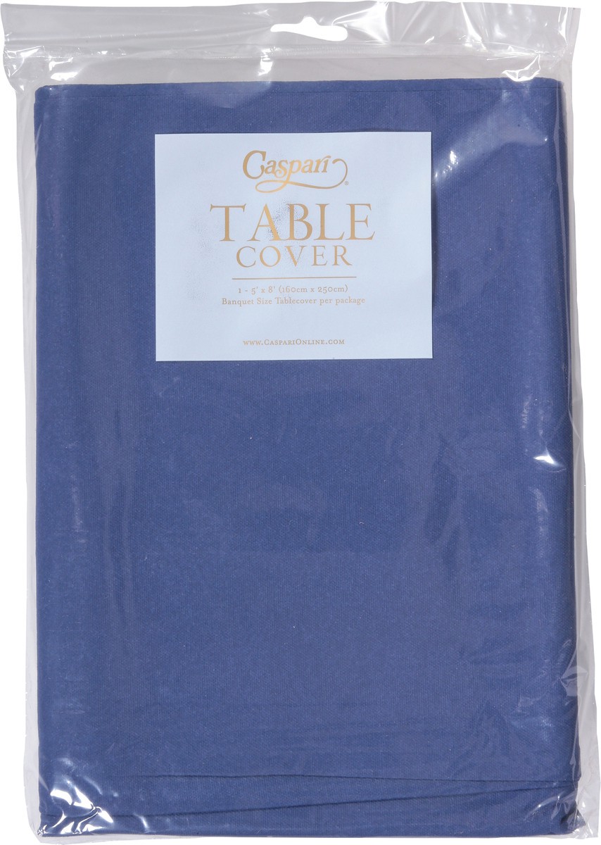 slide 2 of 10, Caspari Oriental Blue Paper Linen Table Cover 1 ea, 1 ct