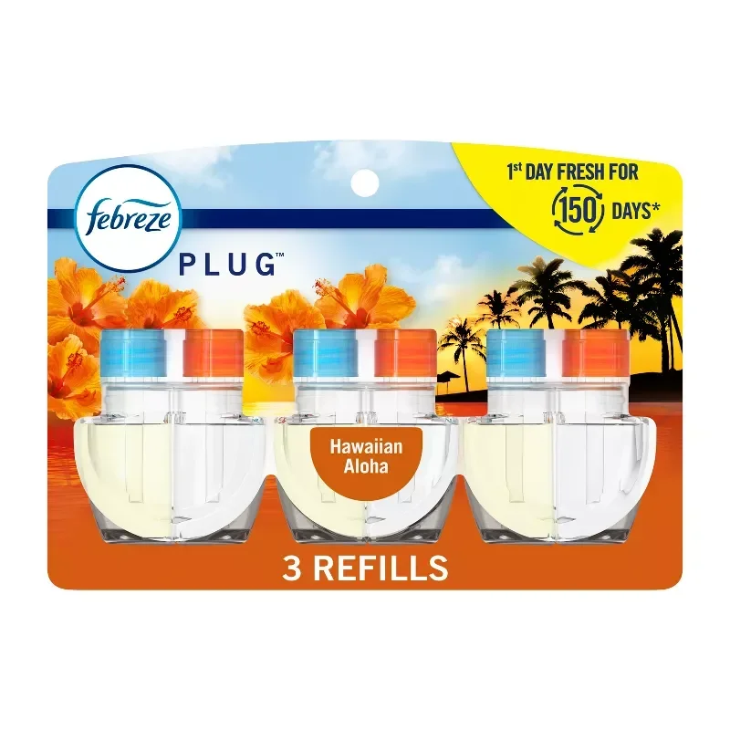 slide 1 of 15, Febreze Odor-Eliminating PLUG Air Freshener Refills, Hawaiian Aloha, 3 ct