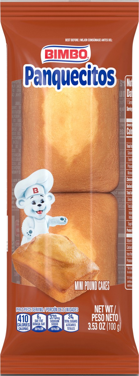 slide 3 of 7, Bimbo Panquecitos Mini Pound Cakes, Twin Pack, 3.53 oz, 3.53 oz