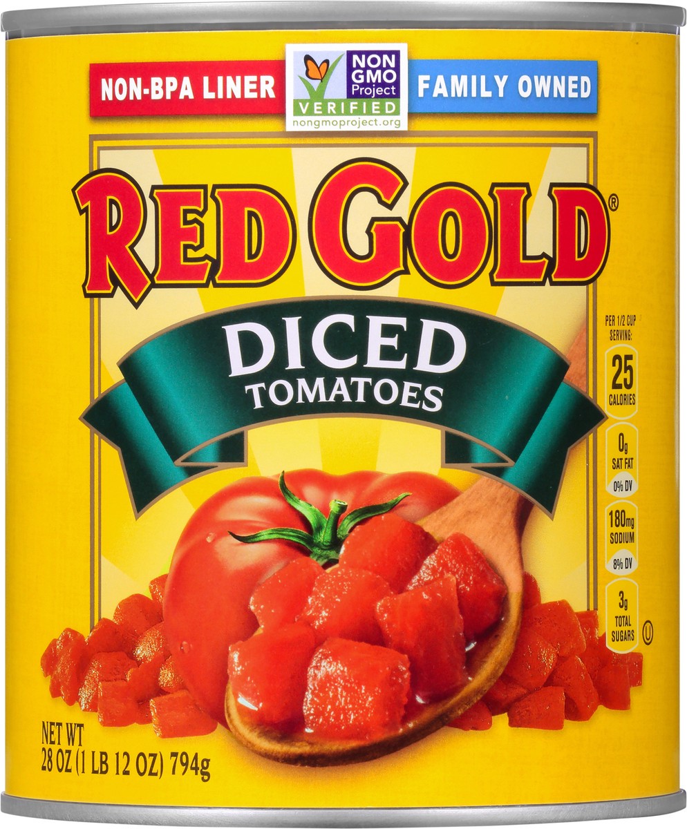 slide 3 of 12, Red Gold Diced Tomatoes, 28 oz