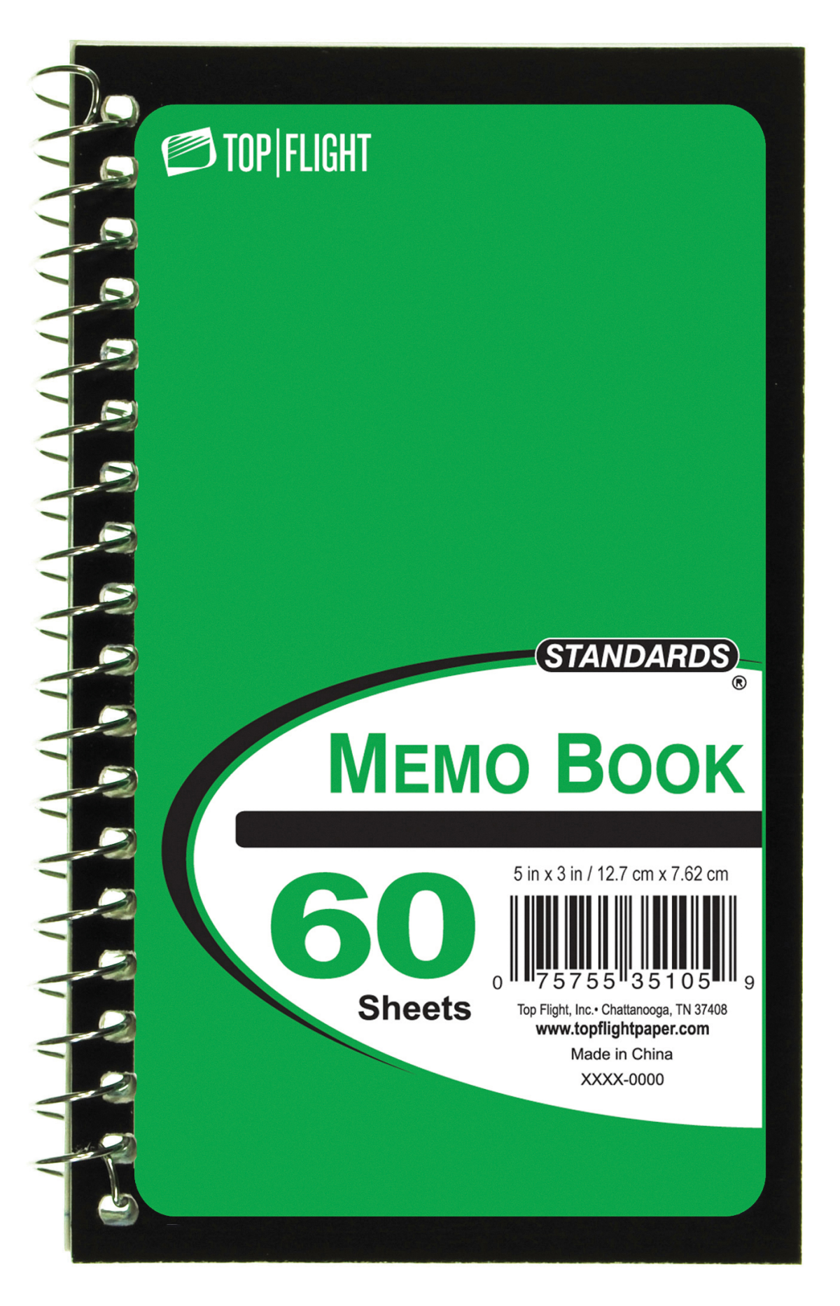 slide 1 of 5, Top Flight Memo Book, Side Wire, 60 ct