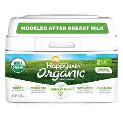 Happy Baby Organics Organic Infant Formula with Iron Milk Based Powder Stage 2 Tub 21 oz UNIT