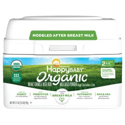 Happy Baby Organics Organic Infant Formula with Iron Milk Based Powder Stage 2 Tub 21 oz UNIT