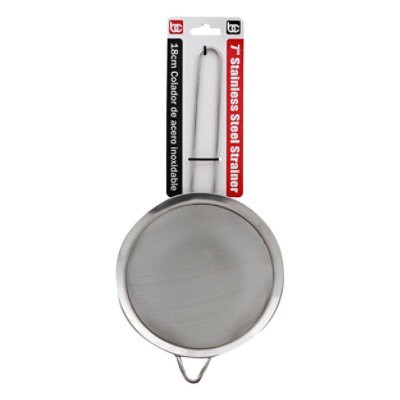 slide 1 of 7, Bene Casa Stainless Steel Strainer With Handle, 7 in