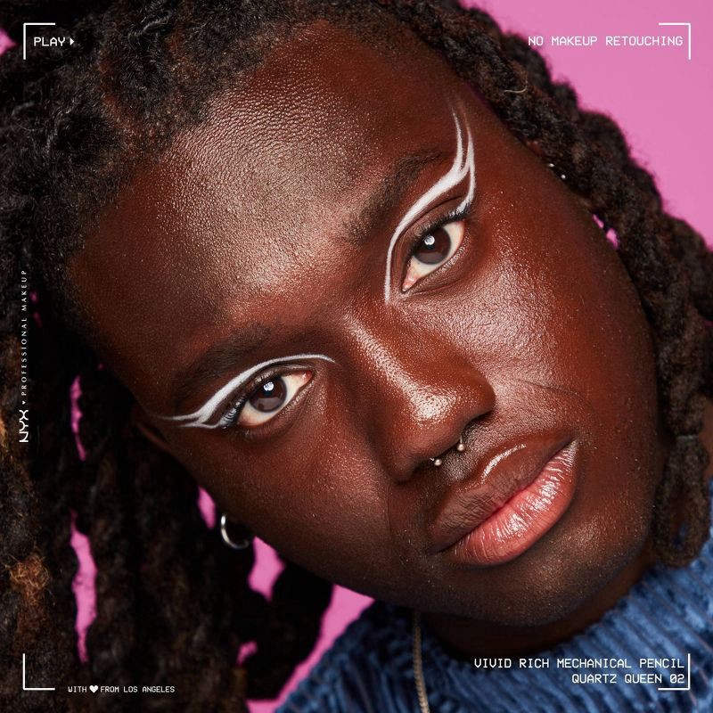 slide 4 of 10, NYX Professional Makeup Vivid Rich Mechanical Eye Pencil - 02 Quartz Queen - 0.05oz, 0.05 oz