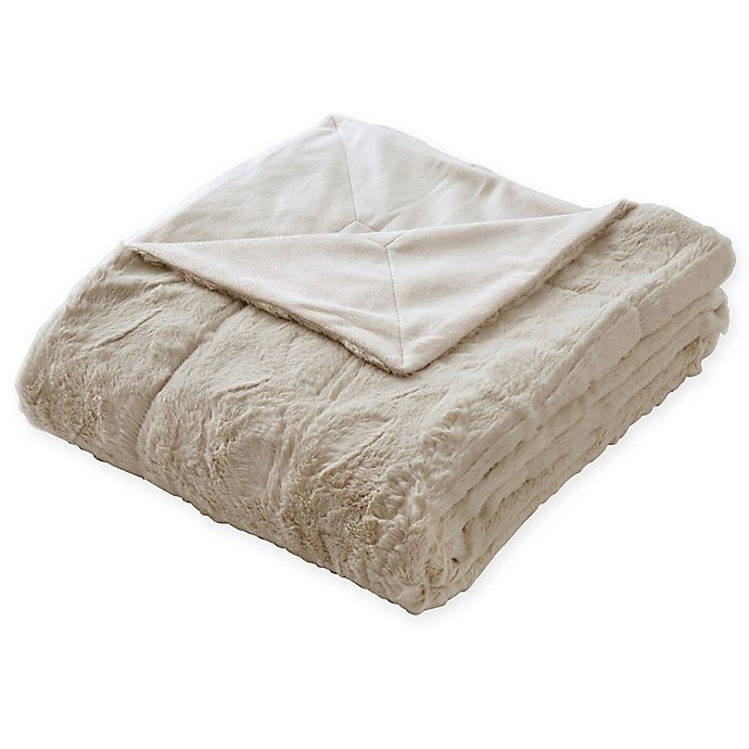 slide 1 of 1, Brielle Faux Fur Throw - Ivory, 1 ct