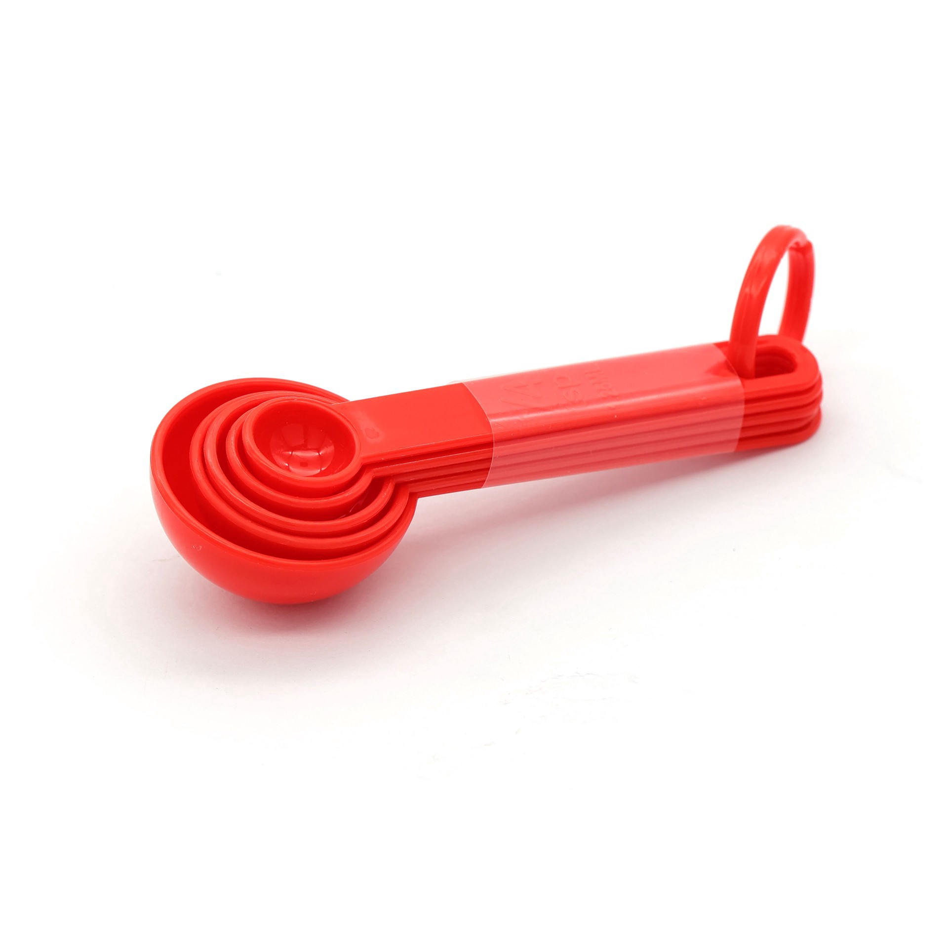 slide 2 of 4, Red Measuring Spoon Set By Fab Finds, set of 5 measuring spoons