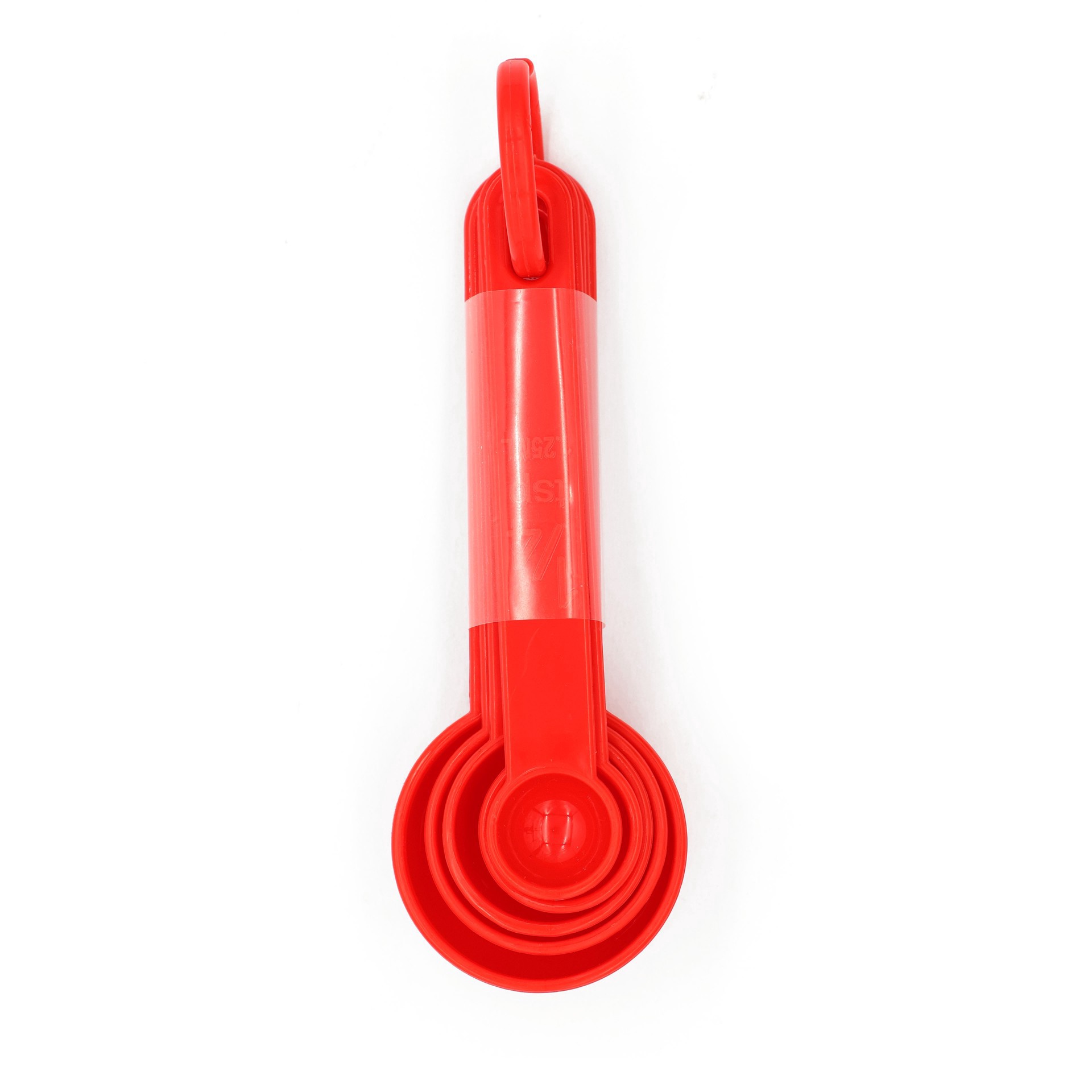 slide 3 of 4, Red Measuring Spoon Set By Fab Finds, set of 5 measuring spoons