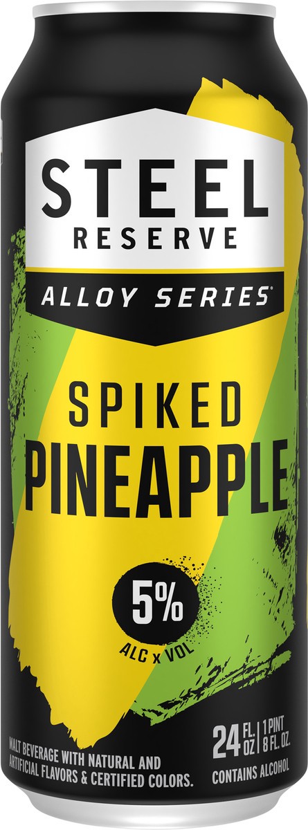 slide 5 of 8, Steel Reserve Alloy Series Spiked Pineapple Malt Beverage 24 fl oz, 24 fl oz