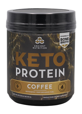 slide 1 of 1, Ancient Nutrition Coffee Keto Protein Powder, 19.2 oz