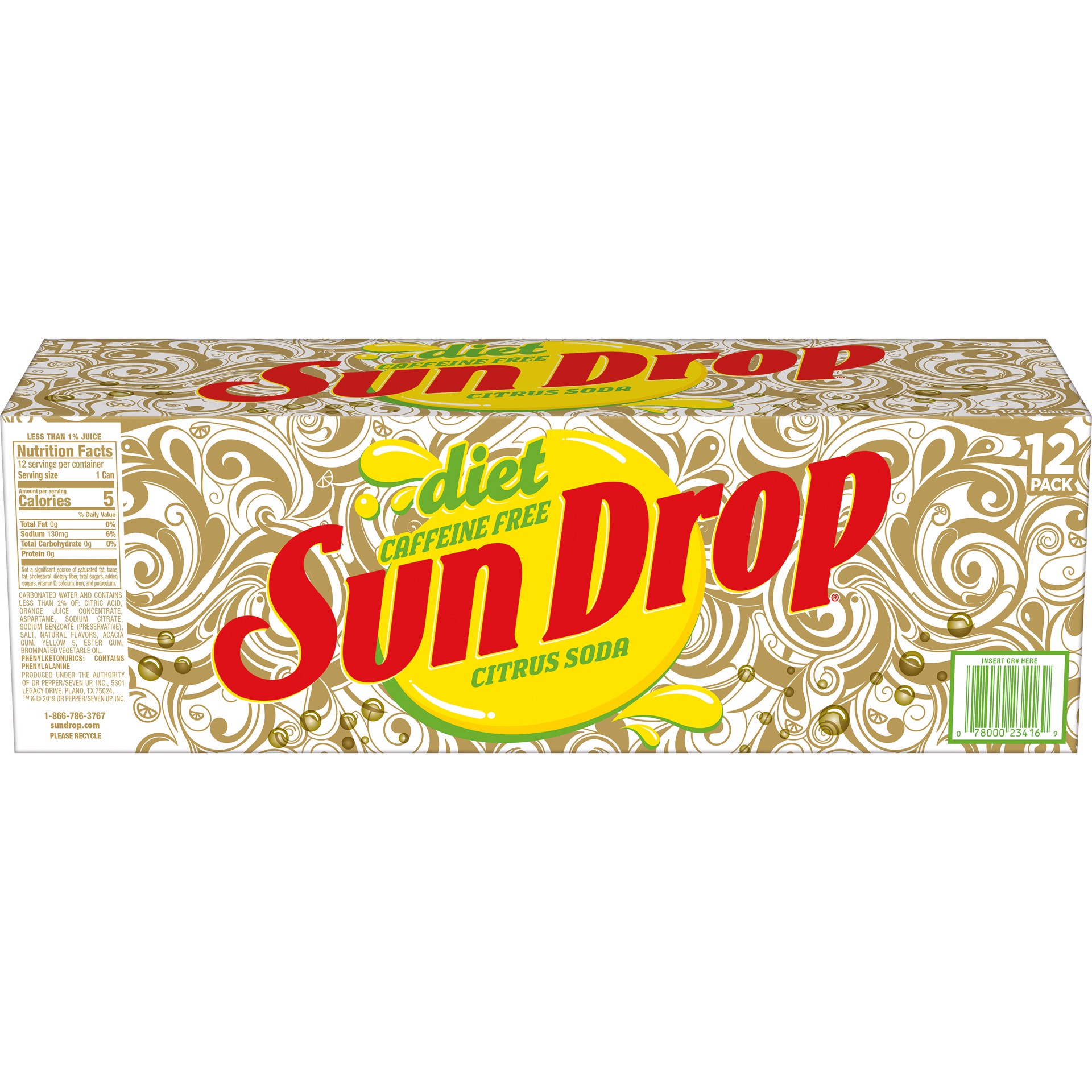 slide 4 of 5, Sun Drop Caffeine Free Diet Sun Drop Citrus Soda- 12 ct, 12 ct