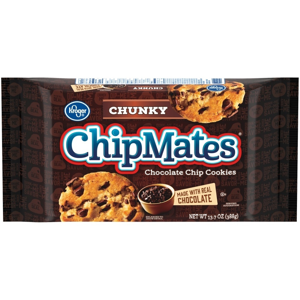 slide 1 of 1, Kroger Chipmates Chunky Chocolate Chip Cookies, 13.75 oz