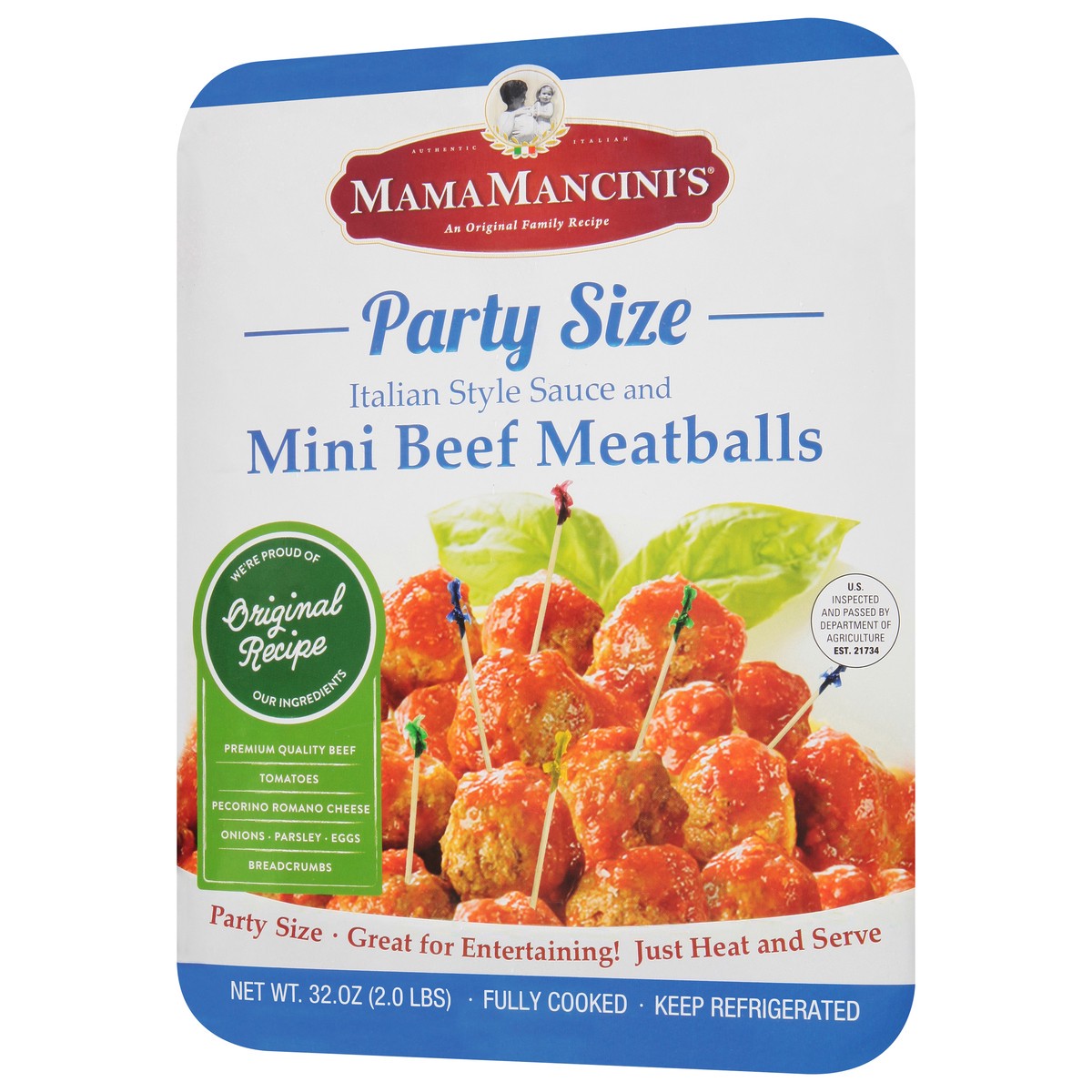 slide 11 of 12, MamaMancini's Mama Mancini's Italian Style Sauce and Mini Beef Meatballs Party Size 32 oz, 32 oz