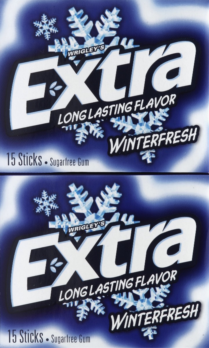 slide 4 of 4, Extra Gum Winterfresh Sugarfree Gum Bulk, Individually Wrapped, Perfect for Fresh Breath at School, Work, and Travel 15 Count, Pack of 10, 10 ct