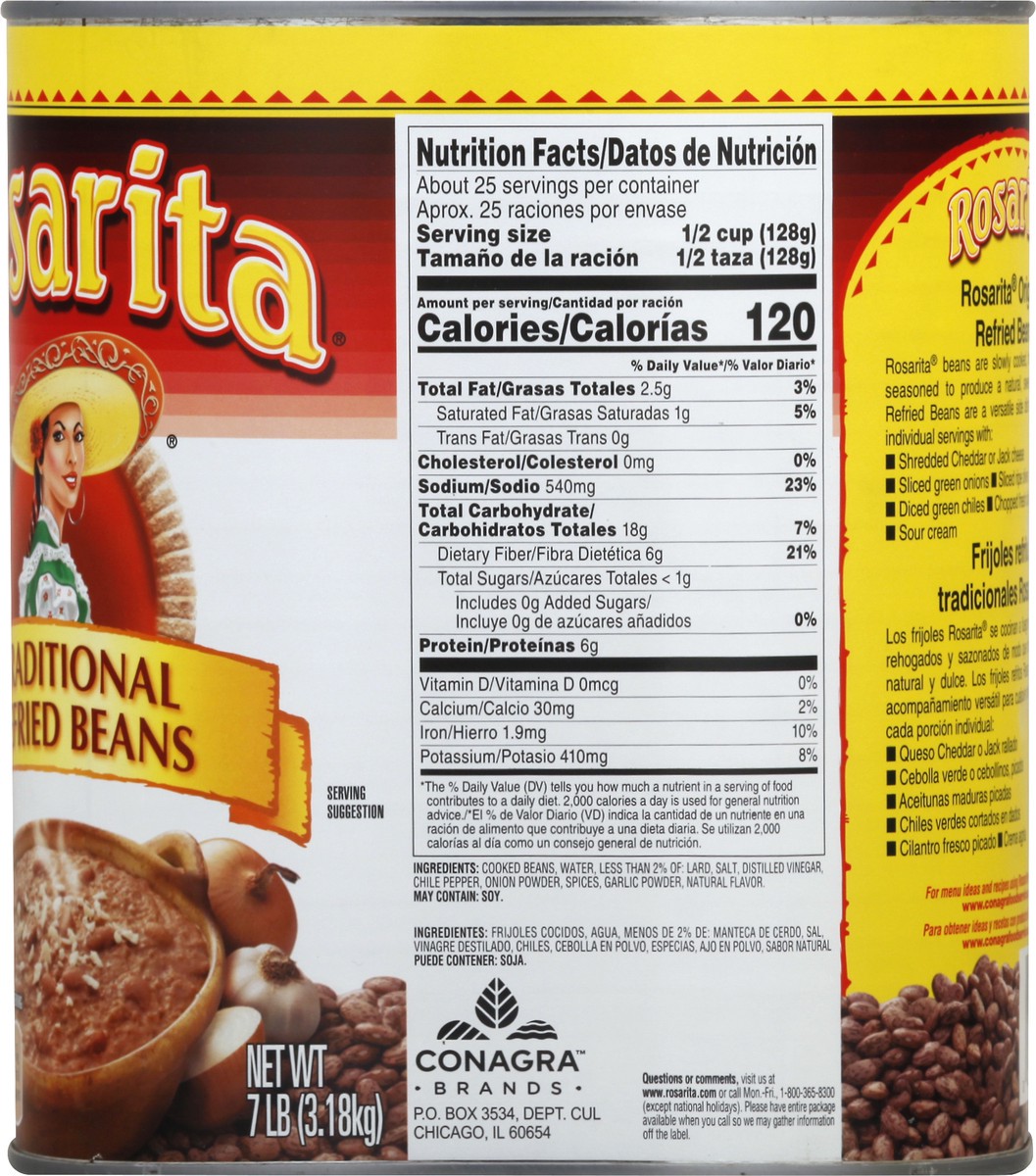 slide 4 of 13, ROSARITA Refried Beans, 112 oz, 7 lb