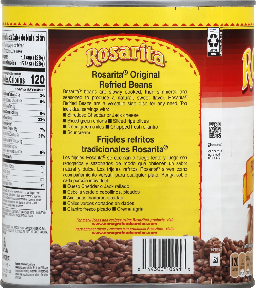 slide 3 of 13, ROSARITA Refried Beans, 112 oz, 7 lb