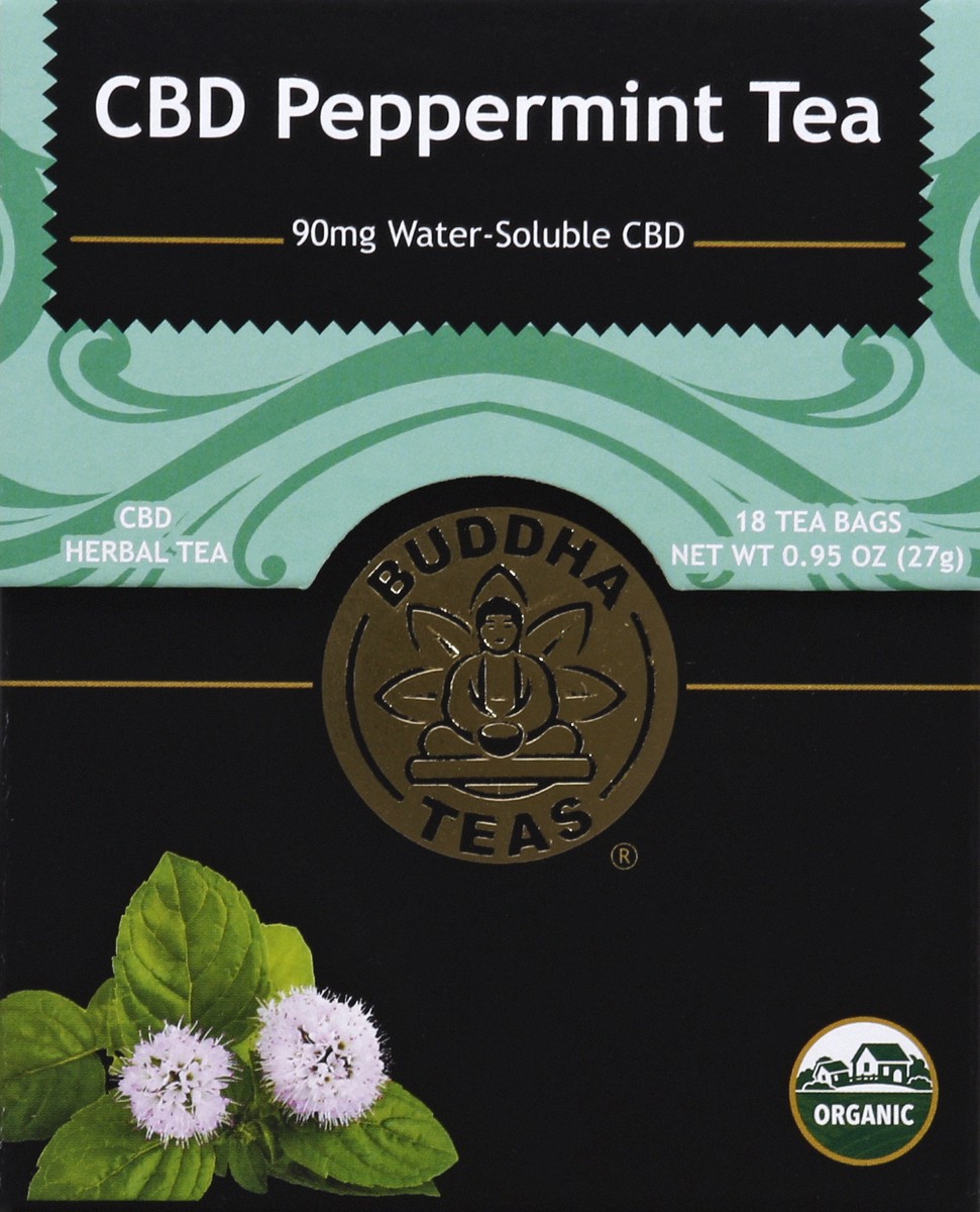 slide 4 of 4, Buddha Teas Herbal Tea, CBD, Organic, Peppermint, Bags- 18 ct, 