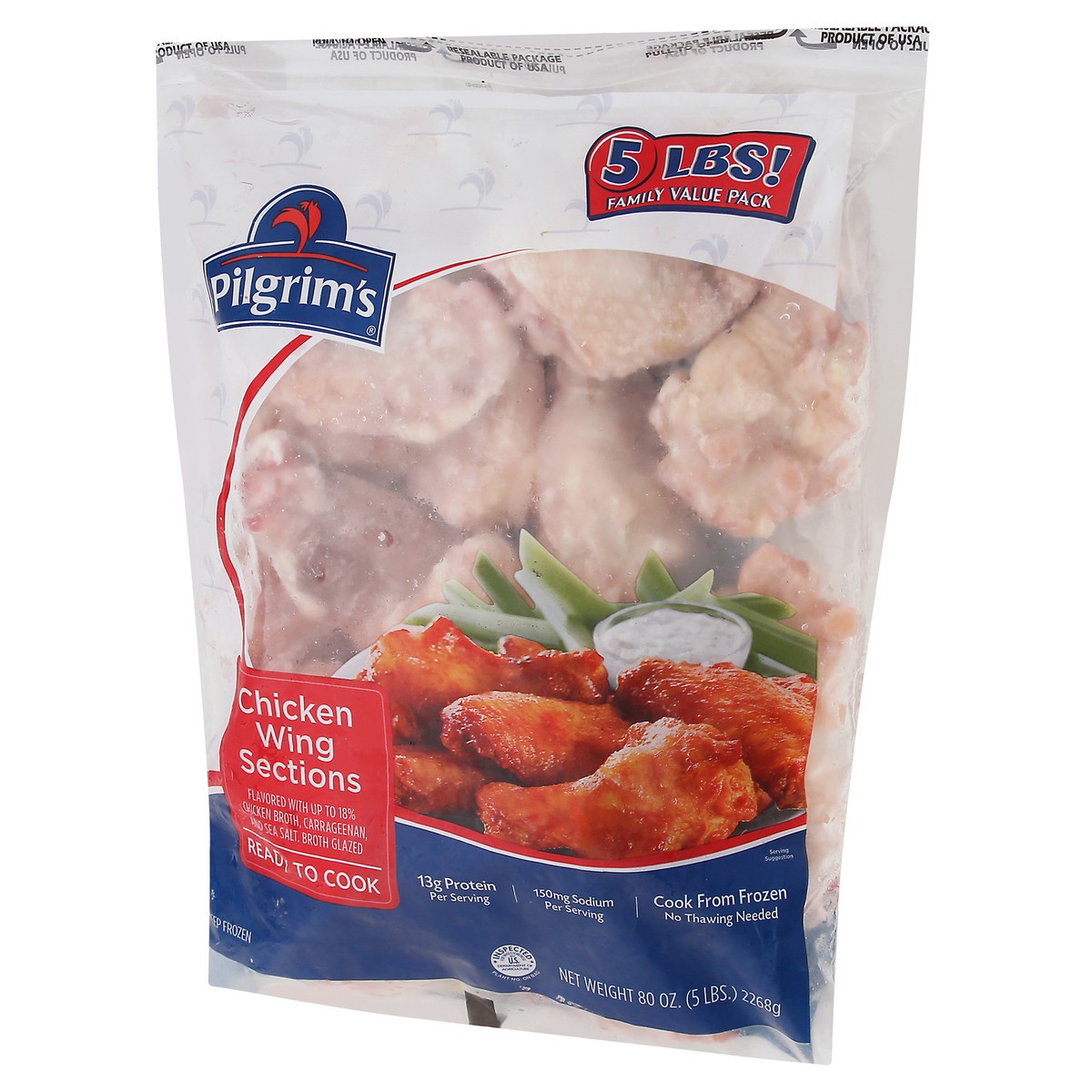 slide 9 of 11, Pilgrim's Family Value Pack Chicken Wing Sections 80 oz, 5 lb