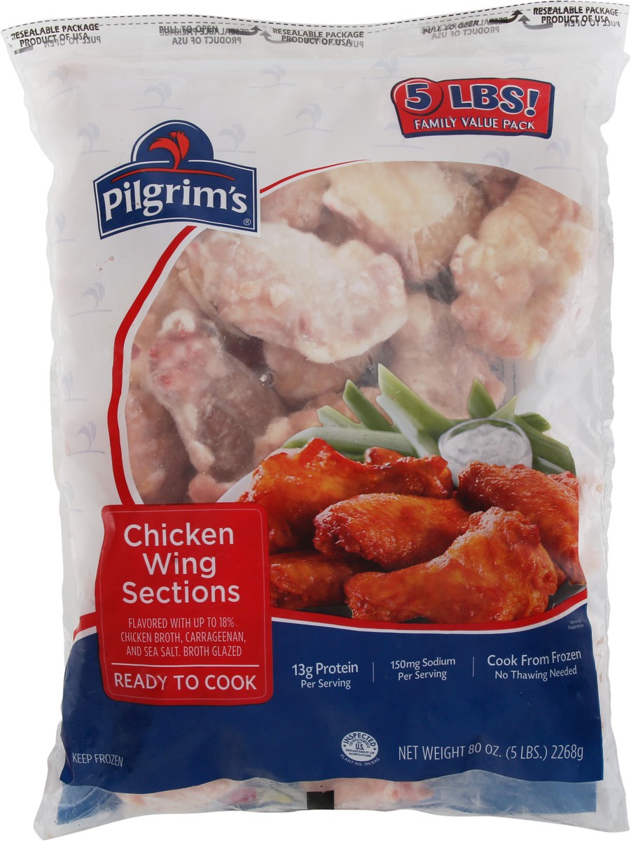 slide 5 of 11, Pilgrim's Family Value Pack Chicken Wing Sections 80 oz, 5 lb