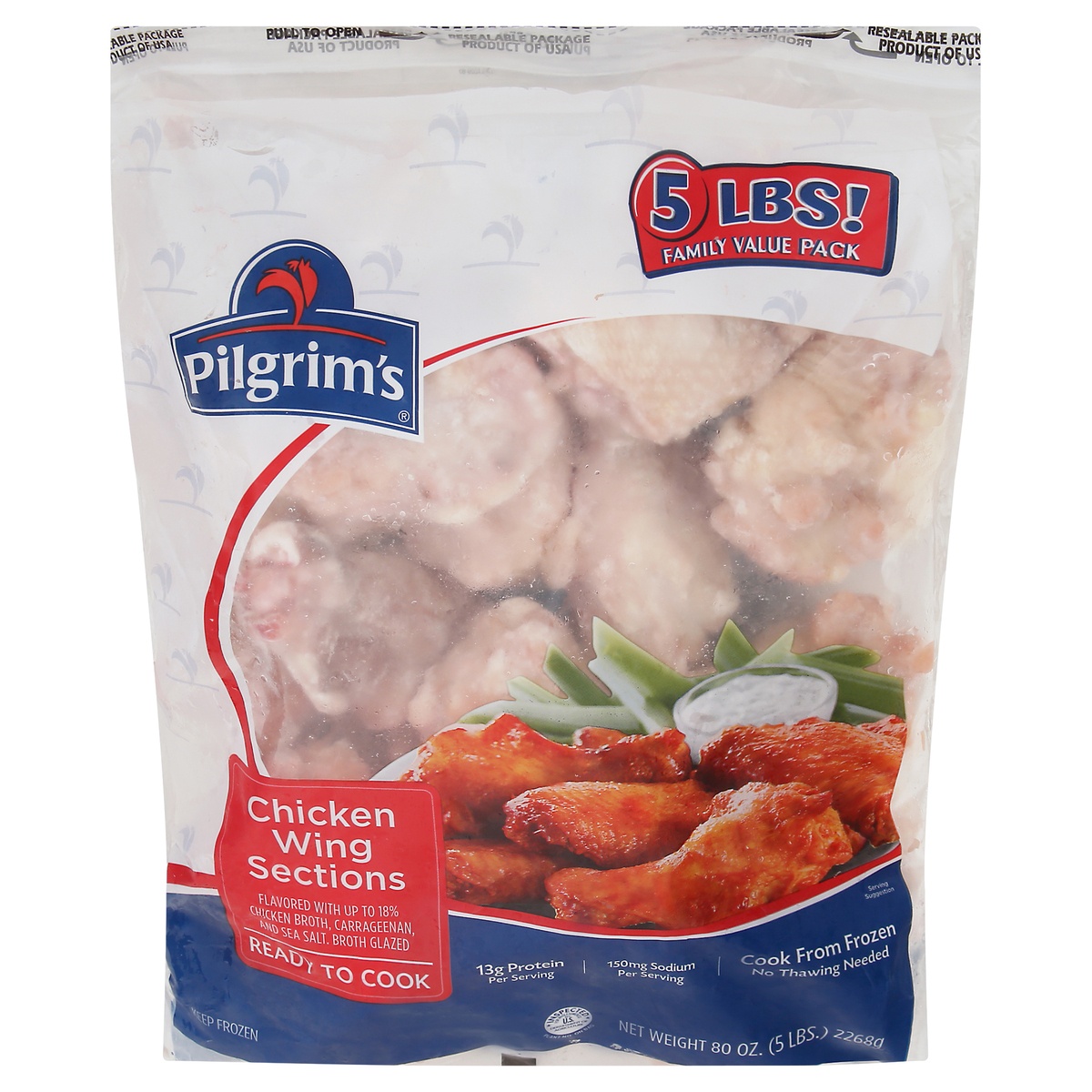 Pilgrim's Family Value Pack Chicken Wing Sections 80 oz 5 lb Shipt