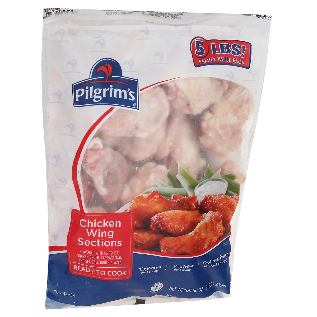 slide 6 of 11, Pilgrim's Family Value Pack Chicken Wing Sections 80 oz, 5 lb