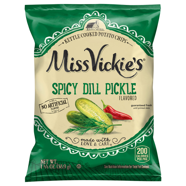 slide 1 of 1, Miss Vickies Spicy Dill Pickle 1.375oz - 1.375 OZ, 1.38 oz