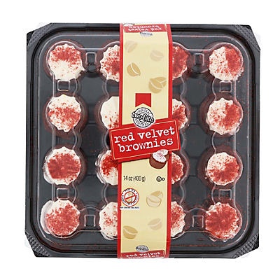 slide 1 of 1, two-bite Red Velvet Brownies Party Platter, 14 oz