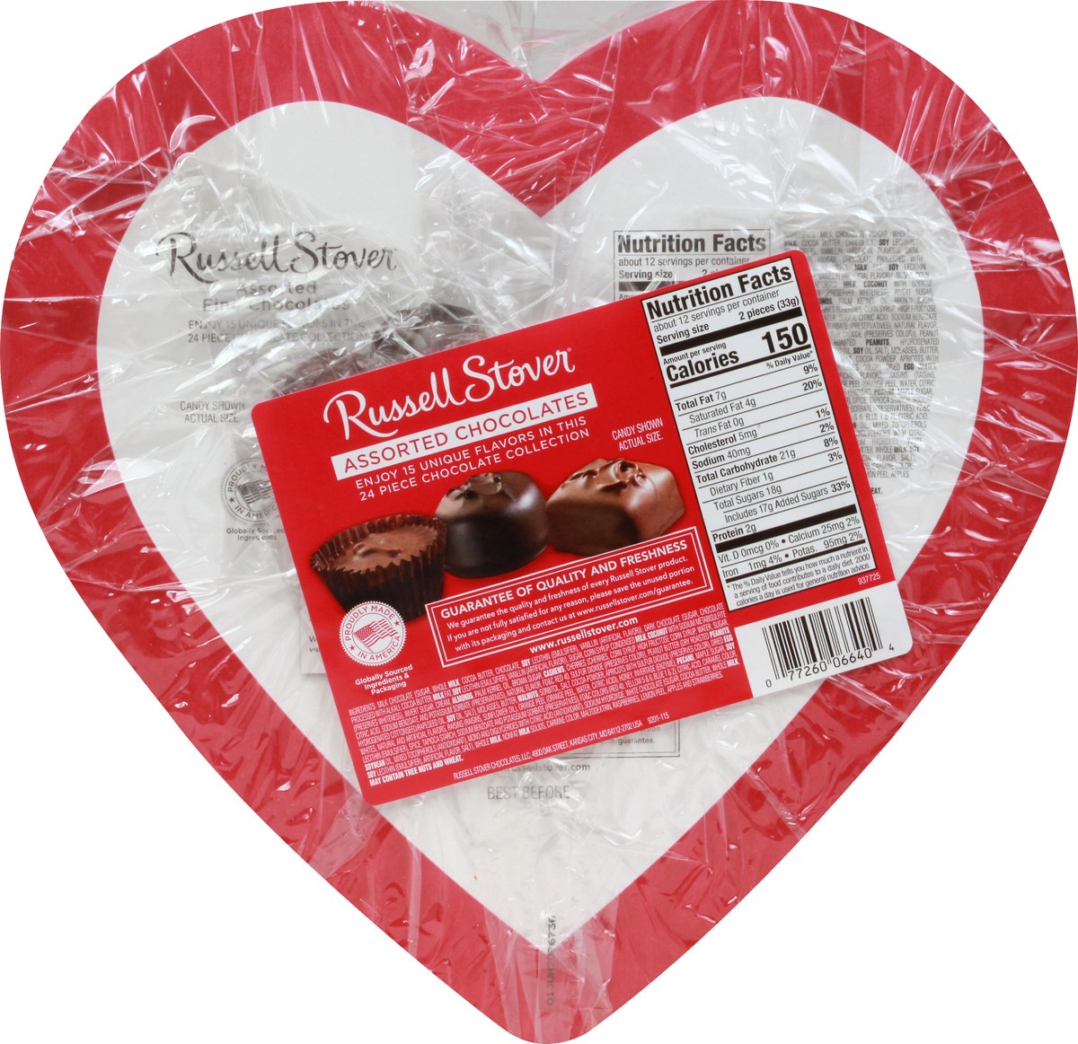 slide 8 of 8, Russell Stover Valentine's Day Assorted Chocolates I Love You Heart, 14 oz