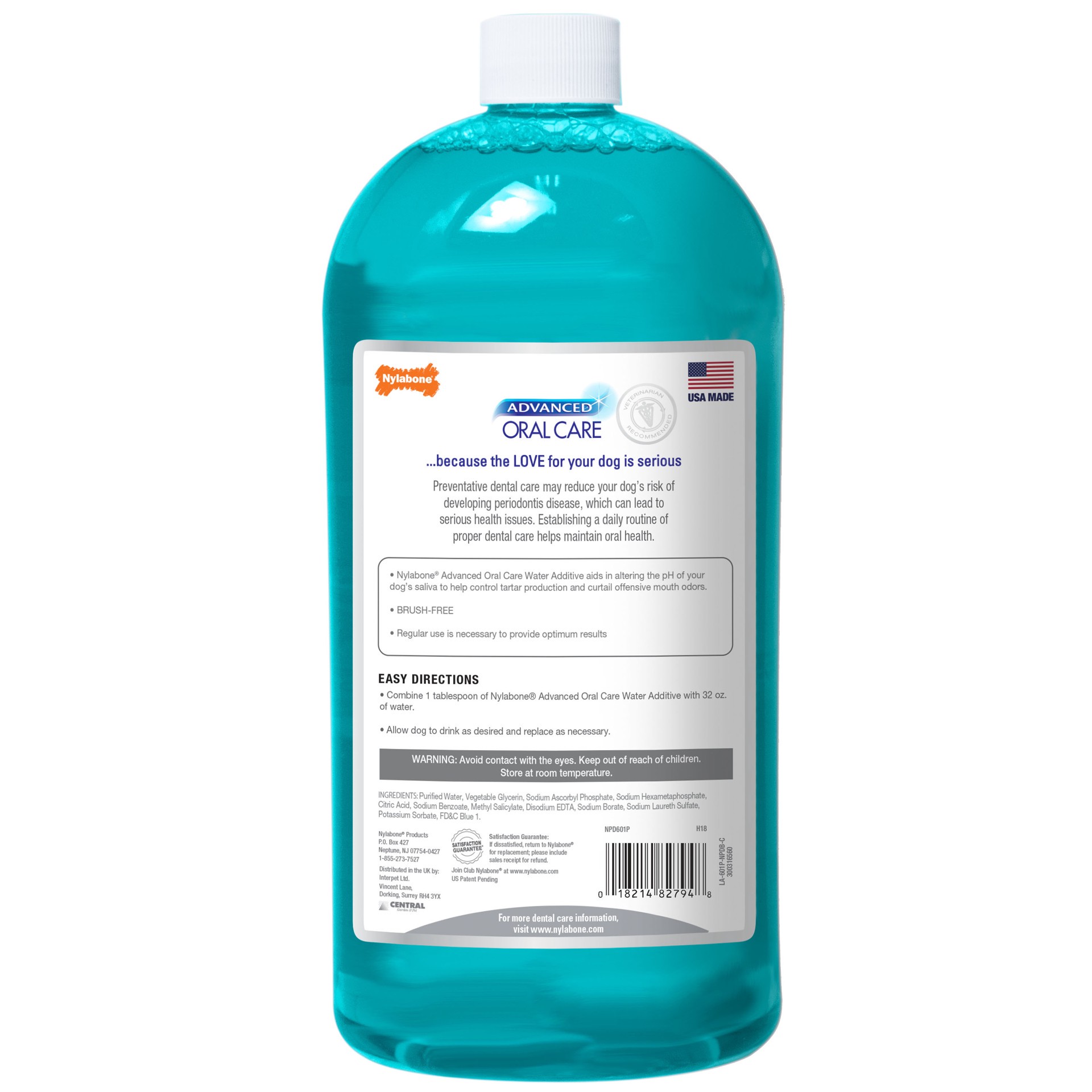 slide 6 of 9, Nylabone Advanced Oral Care Water Additive for Dogs Original 32 Ounce, 32 cnt