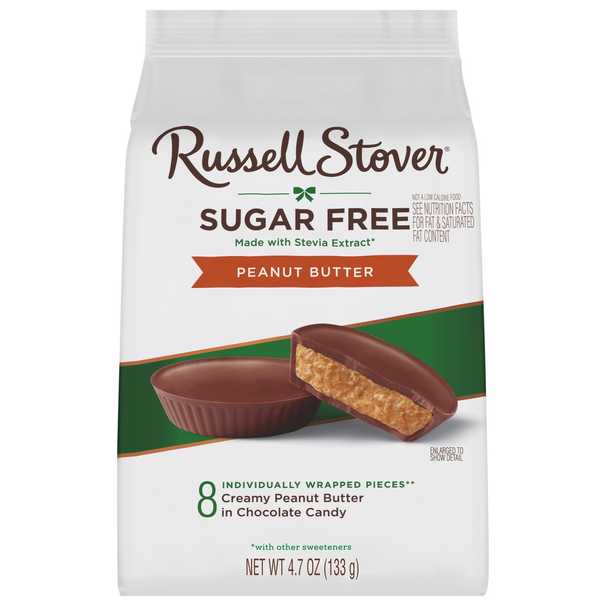 slide 1 of 11, Russell Stover Sugar Free Peanut Butter Chocolate Candy, 4.7 oz bag, 4.7 oz
