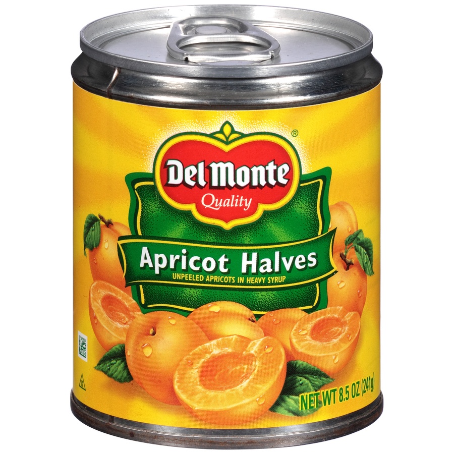 slide 1 of 1, Del Monte Unpeeled Apricot Halves in Heavy Syrup, 8.5 oz