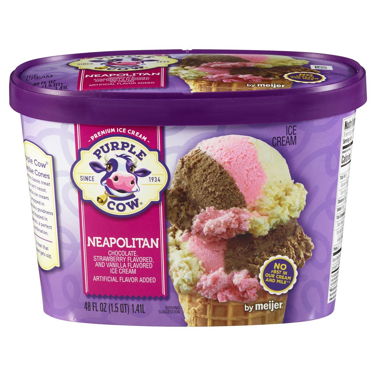 slide 1 of 9, Purple Cow Neapolitan Ice Cream, 1.5 qt