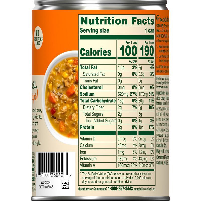 slide 4 of 5, Campbell's Well Yes! Plant Protein Vegan Chicken & Rice Soup, 16.3 oz