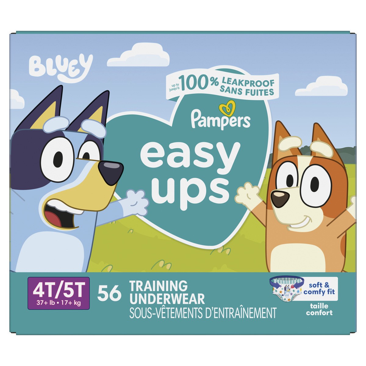 slide 1 of 1, Pampers Easy Ups Training Underwear Boys Size 6 4T5T, 56 Count, 56 ct
