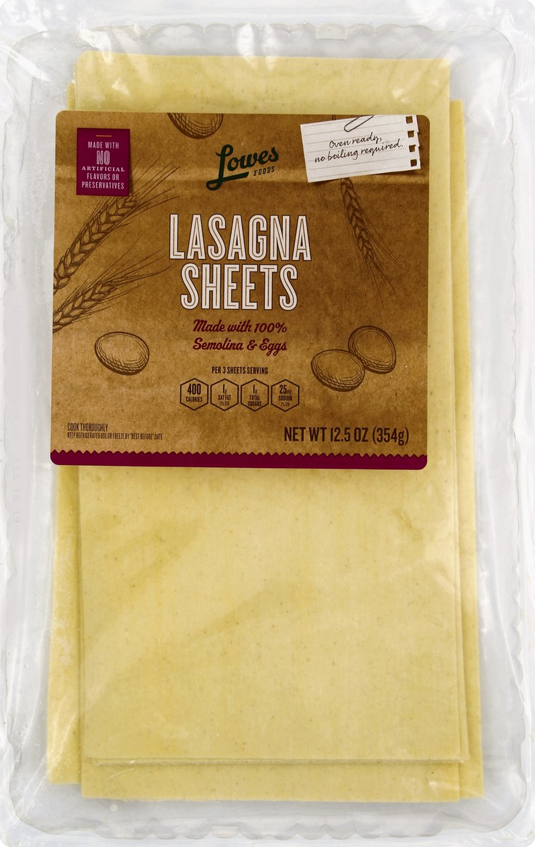 slide 4 of 5, Lowes Foods Lasagna Sheets, 12.5 oz