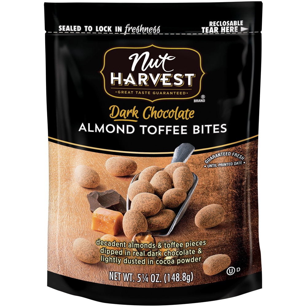 slide 2 of 5, Nut Harvest Dark Chocolate Almond Toffee Bites, 5.25 oz