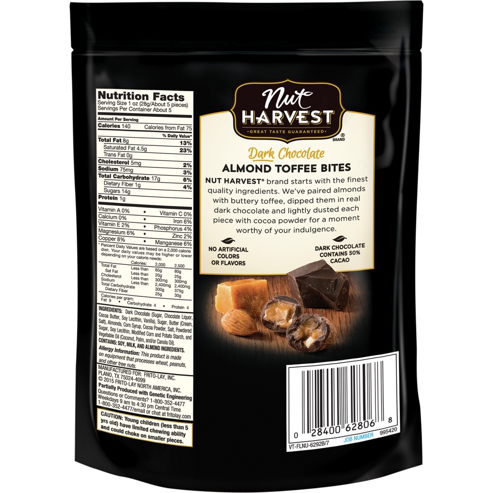 slide 3 of 5, Nut Harvest Dark Chocolate Almond Toffee Bites, 5.25 oz