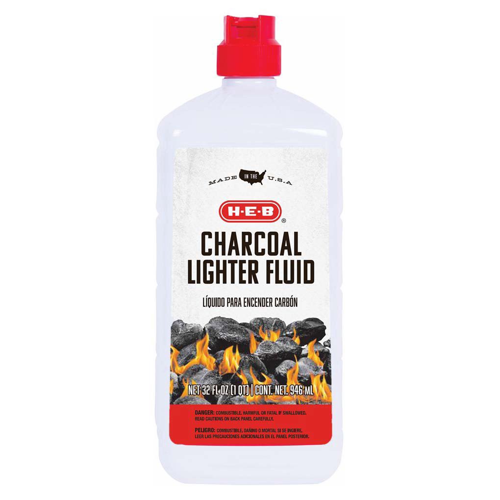 slide 1 of 1, H-E-B Odorless Charcoal Lighter Fluid, 32 oz