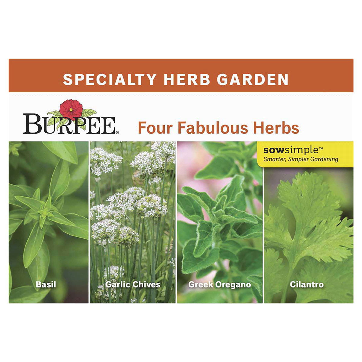 slide 1 of 5, Burpee Four Fabulous Herbs Seeds, 1 ct