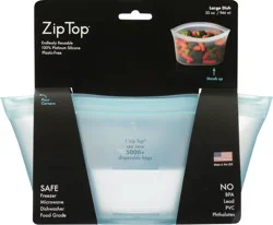Zip Top Large Dish Teal Reusable Bag 1 ea