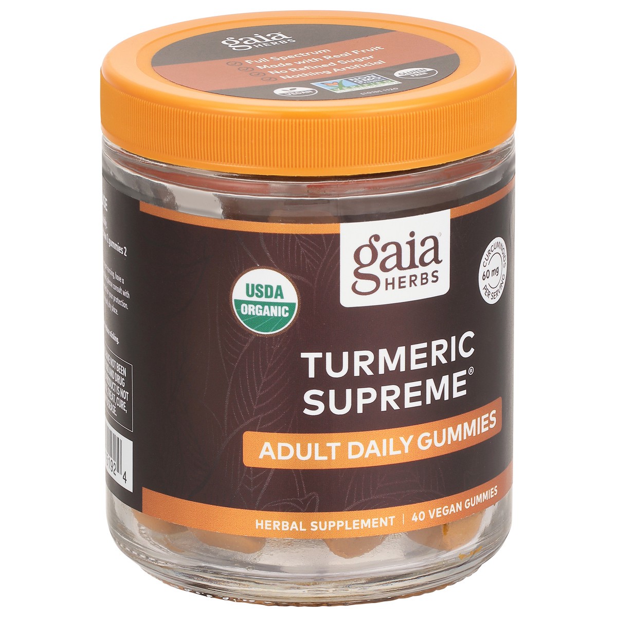 slide 2 of 9, Gaia Herbs Turmeric Supreme Adult Daily Gummies Herbal Supplement, 40 ct