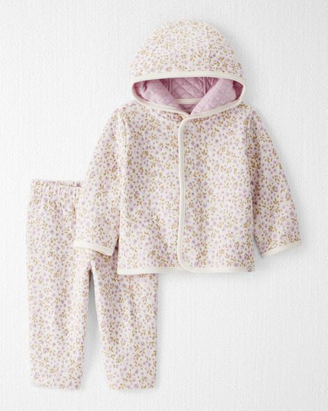 slide 1 of 3, Littleplanet Baby Girl 2-Piece Cardigan & Pants Set Made with Organic Cotton in Botanic Muse Print Botanic Muse 12M, 2 pc