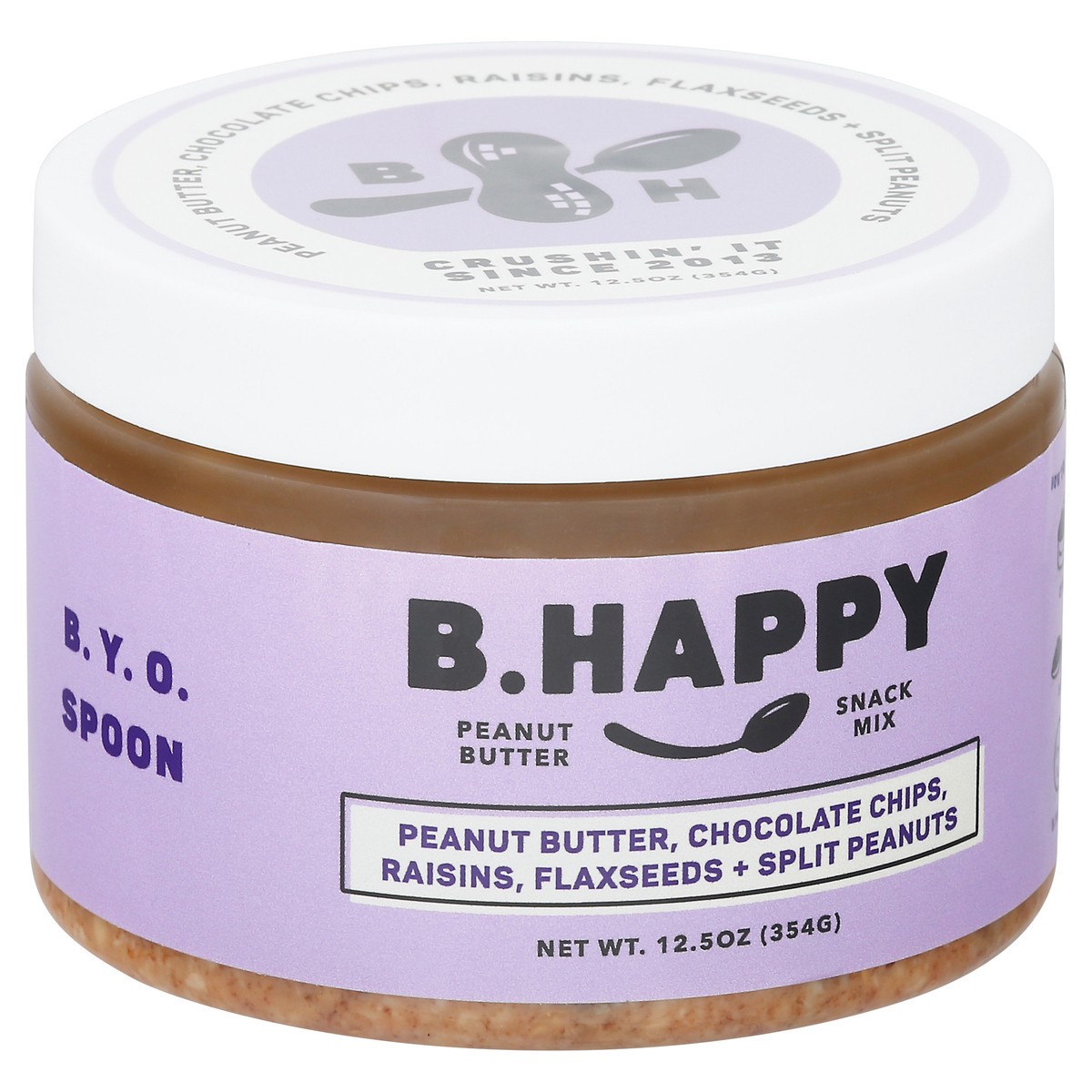 slide 4 of 9, B. Happy B.Happy Happy Trails - Milk Chocolate, Flaxseed, Raisins, Peanuts, 12.5 oz
