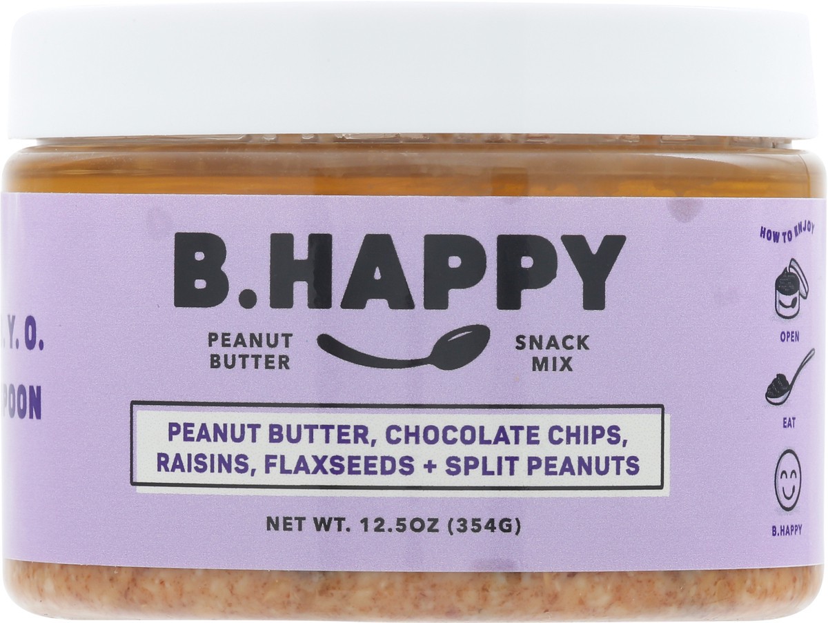 slide 1 of 9, B. Happy B.Happy Happy Trails - Milk Chocolate, Flaxseed, Raisins, Peanuts, 12.5 oz