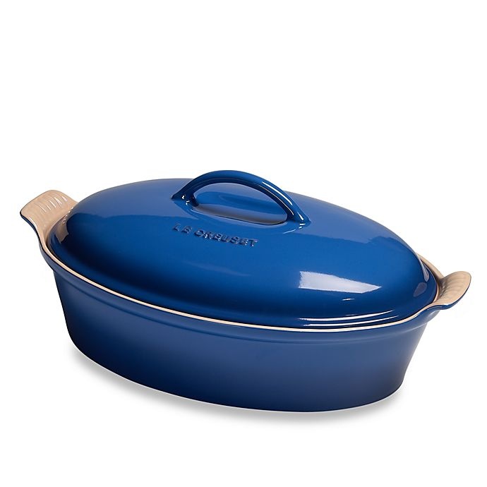 slide 1 of 1, Le Creuset Heritage Oval Covered Casserole, 4 qt