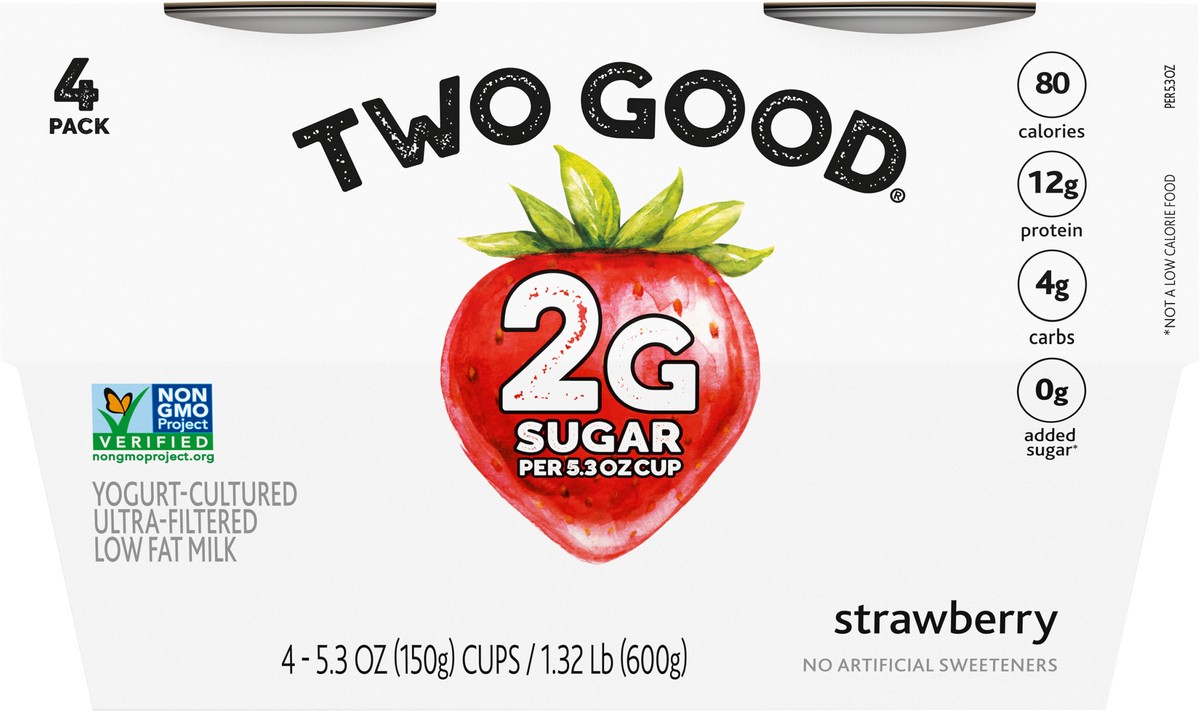 slide 8 of 13, Too Good & Co. Strawberry Flavored Greek Yogurt Cultured Product, 5.3 OZ Cups, 5.3 oz