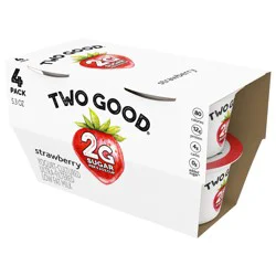 Too Good & Co. Strawberry Flavored Greek Yogurt Cultured Product, 5.3 OZ Cups