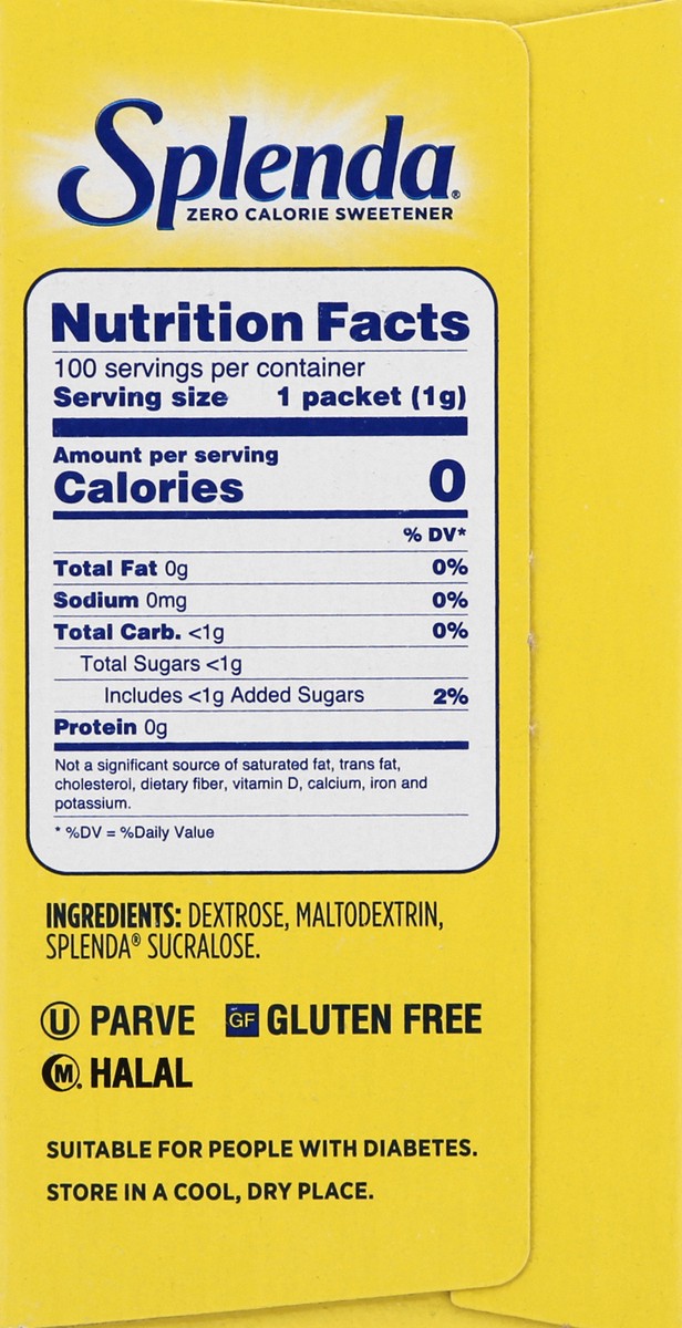 slide 8 of 9, Splenda Packets Zero Calorie Sweetener 100 ea, 100 ct