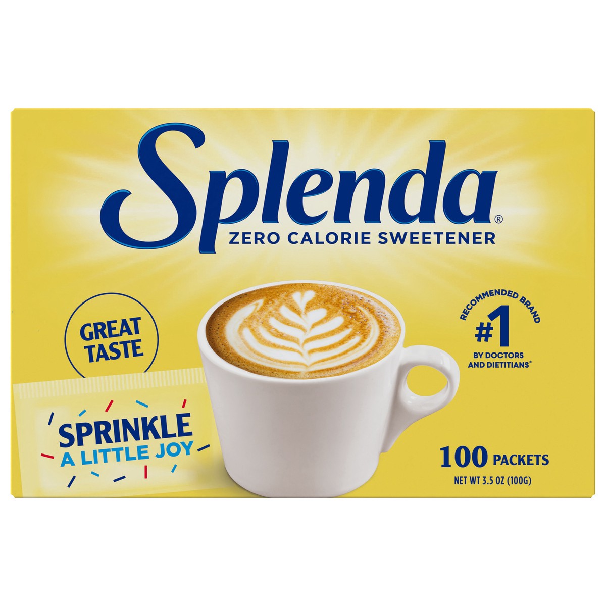 slide 1 of 9, Splenda Zero Calorie Sweetener Packets100ct, 100 ct; 0.35 oz
